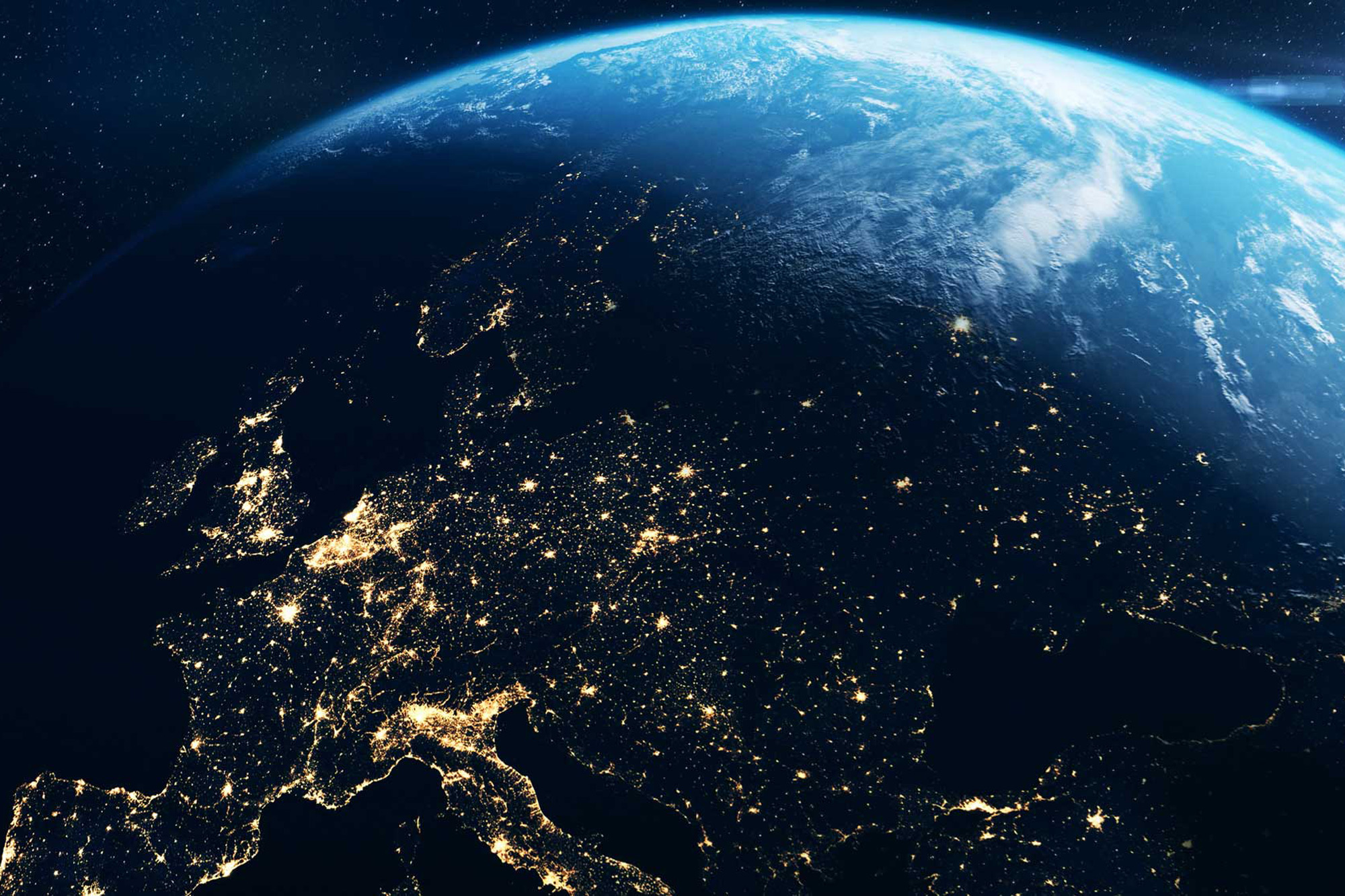 Satelitbild över Europa