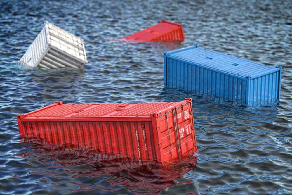 Container i vatten