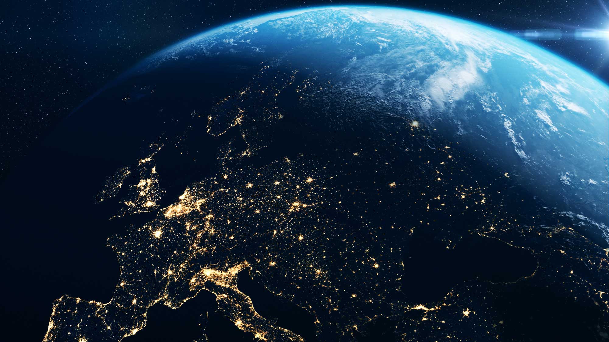 Satelitbild över Europa